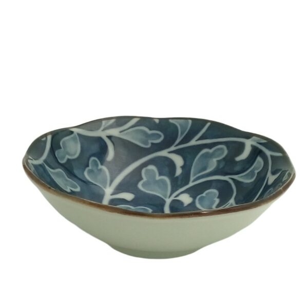 Coupelle japonaise bleue motifs feuilles