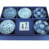 Set de 5 raviers bleus en céramique japonaise