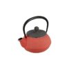 Théière japonaise en fonte Arare 0,3 Litre rouge et noire avec bec verseur