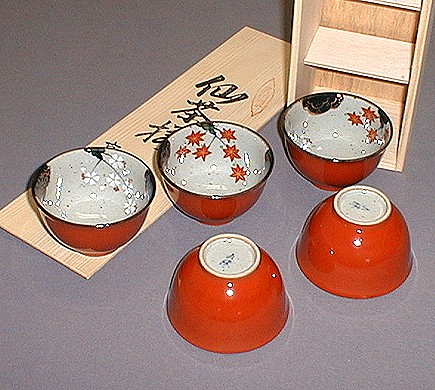 Set 5 tasses à thé japonaises Momiji