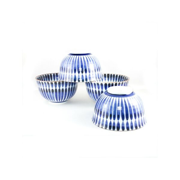 Service de 4 bols japonais bleus pour vos recettes japonaises