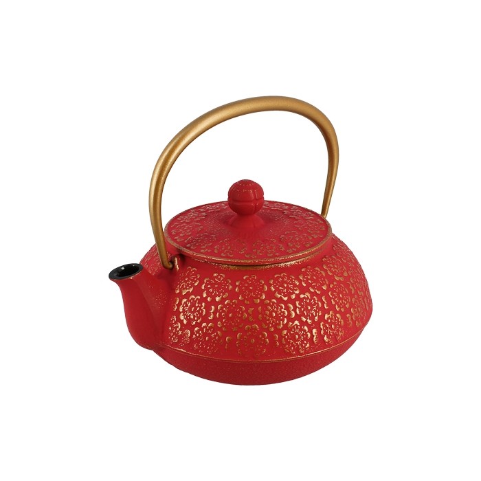 Théière japonaise en fonte Sakura 0,65 litre rouge