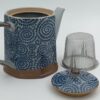 Théière en céramique 0,5 litre motifs spirales avec filtre et couvercle