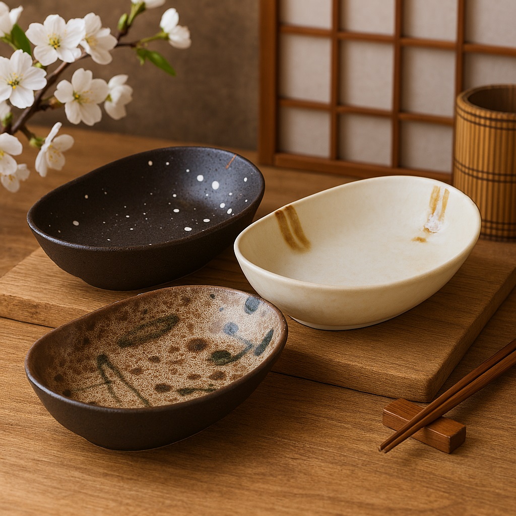 Set 3 bols japonais ovales