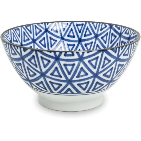 Bols bleus motifs japonais triangles