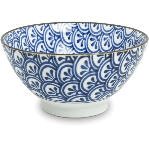 Bols bleus motifs japonais vagues