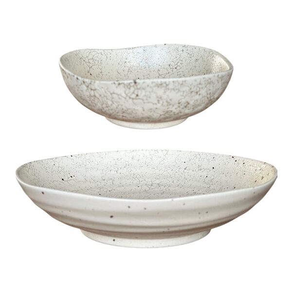 Set de 2 bols japonais blancs craquelés