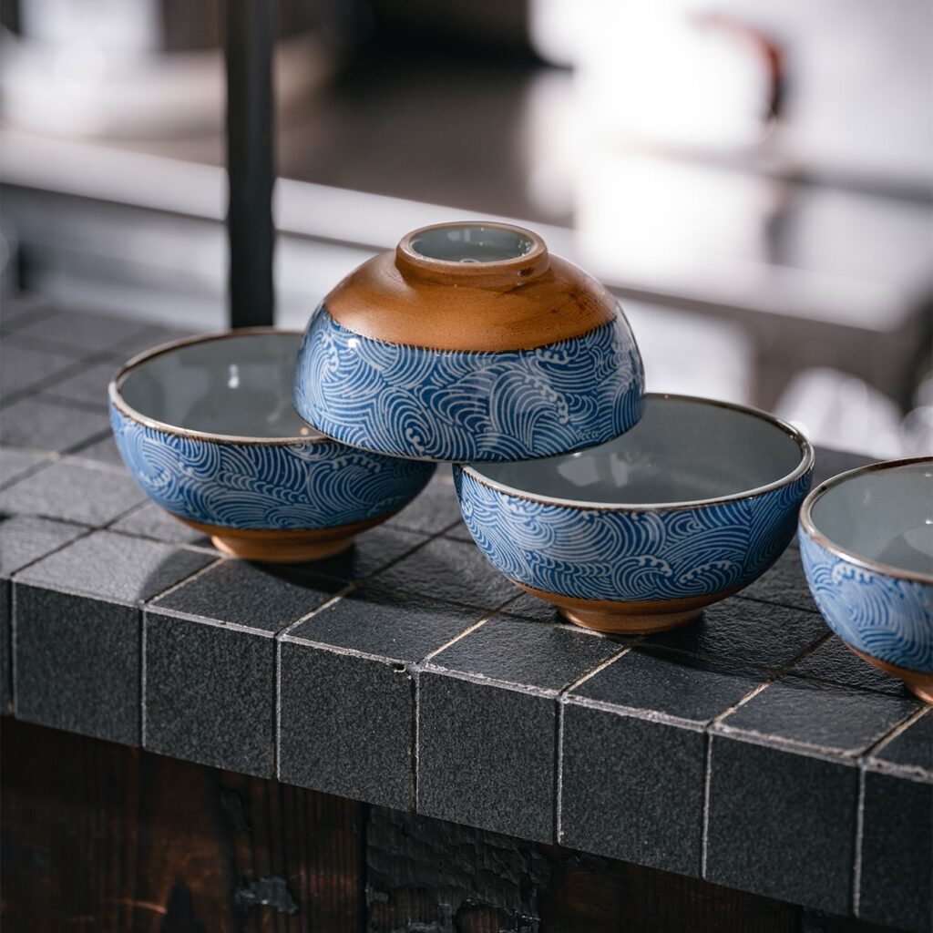 Set de 4 bols japonais Nami présentation