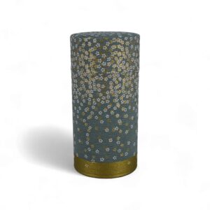 Boite à thé Washi bleu et fleurs
