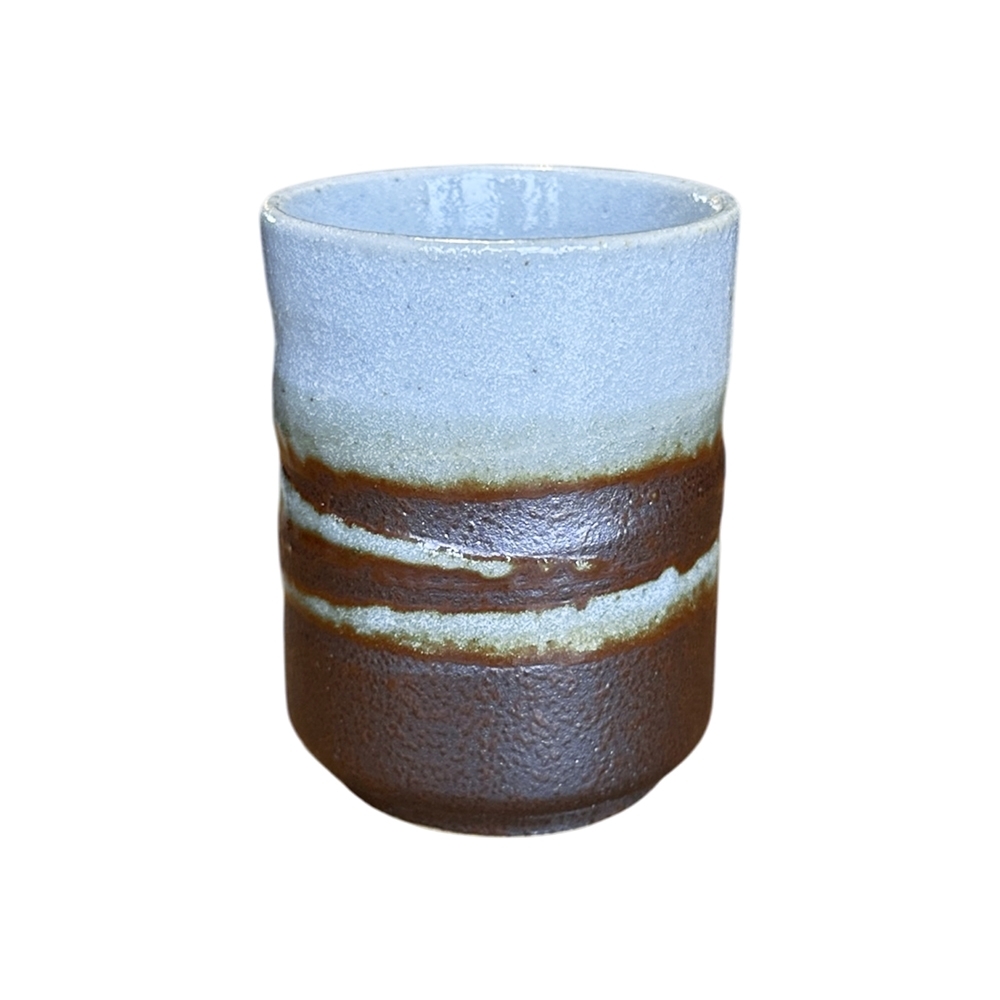 Tasse à thé japonaise Yunomi brun et blanc