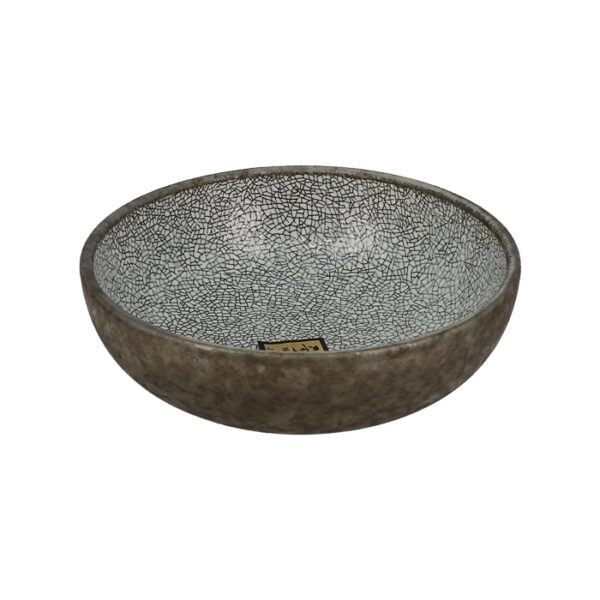 Petit bol japonais craquelé brun et gris