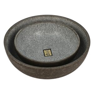 Set de 2 bols craquelés brun et gris